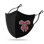 Shiny Diamond Bow Cloth Face Mask with Dustproof Fit