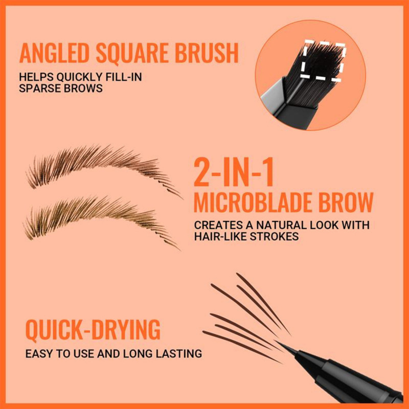 Waterproof Sweat-Proof Double-Ended Eyebrow Pencil with Gray/Brown/Black