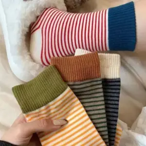 Ruffled Polka Dot Mid-Calf Socks for Women, Ballet Style