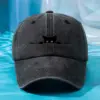 Cat-embroidered Pre-washed Baseball Capversatile Stylish Adjustable And Offers Sun Protection
