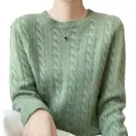 1d19a939-2704-4d43-acbb-366fcea34d22-1.webp Loose And Sweet Cable-knit Crewneck Sweater