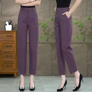 Polished Cropped Suit Pants for Women, Straight-Leg Fit