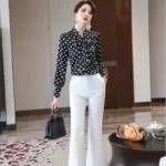 1da3ceb8-fa94-42c4-b9df-831ee5de7e96.webp Women’s Dot Polyester Shirt for Formal Work Wear in Pink