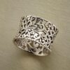 Geometric Irregular Hollow Pattern Couple Ring, Electroplated Geometric Irregular Hollow Pattern Couple Ring, Electroplated