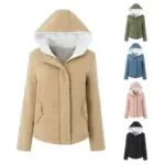 Warm Women’s Padded Jacket with Fleece-Lined Hood Pockets