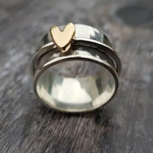 Rotating Decompression Wide-Style Engagement Ring For Women