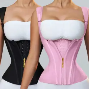Sculpting Latex Vest Sports Shapewear with Zip & Button