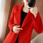 Everyday Warm Mid-Length Wool-Blend Coat with Petal Sleeves
