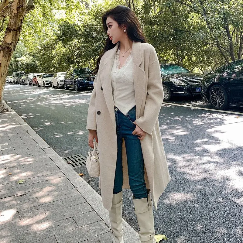 Warm Double-Faced Cashmere Wool Coat for Women in Winter Warm Double-Faced Cashmere Wool Coat for Women in Winter