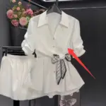 Short-sleeve Top Petite Shirt Fitted-waist Blouse