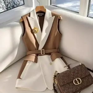 Women's Fashionable Patchwork Suit Vest