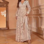 1ff55d4f-ac24-4037-be07-4415398c82e3.jpg Shimmering Sequined High-Waist V-Neck Evening Dress