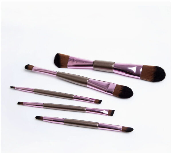 5-Pack Double-Ended Makeup Brushes for Liquid BB Cream, Eyeshadow