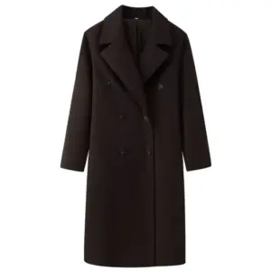 Warm Women’s Double-Breasted Wool Coat with Pockets