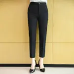 20170846-c043-49b6-8148-7b412c514121.webp Professional Suit Women's Mid-waist Work Black Trousers Cropped Pants