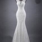 201726641720.jpg Figure-Skimming White Lace Fishtail Wedding Dress with Double Straps