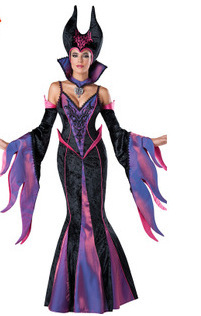 Velvet Satin Halloween Queen Costume for Adults (M-L)