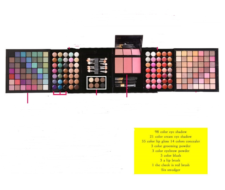 177-Color Eye Shadow & Bronzing Plate Makeup Set, Black 177-Color Eye Shadow & Bronzing Plate Makeup Set, Black