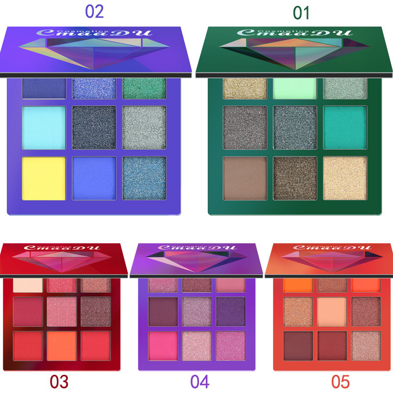 Diamond-Bright High-Gloss 9-Color Eyeshadow Palette, Compact Diamond-Bright High-Gloss 9-Color Eyeshadow Palette, Compact