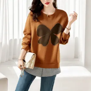 Fake Two Chinese Cotton Sweater Girls