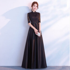 Flattering Medium Sleeve Bridesmaid Dress in Polyester