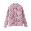 Warm Cotton Padded Crew-Neck Jacket, Lotus Pink Warm Cotton Padded Crew-Neck Jacket, Lotus Pink