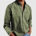 21c9edb9-d7e2-47aa-a0ad-dde3555d2b87-2.jpg Men’s Long Sleeve Lapel Shirt in Solid Cotton-Blend - Regular Fit