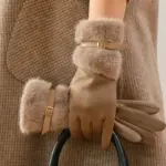 Warm Winter Fleece Lined Driving Gloves with Windproof Fit