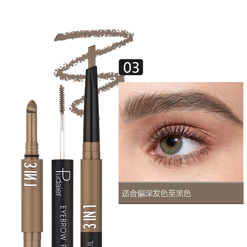 Waterproof Double-Ended Eyebrow Pencil with Triangle Tips