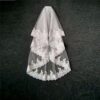 Layered Lace Trim Bridal Veil in Ivory or White - Swiss Net Layered Lace Trim Bridal Veil in Ivory or White - Swiss Net
