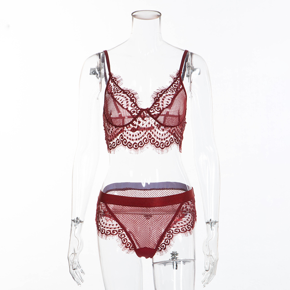 Lace Lingerie Set for Confident Fit, Polyester, S- M- L