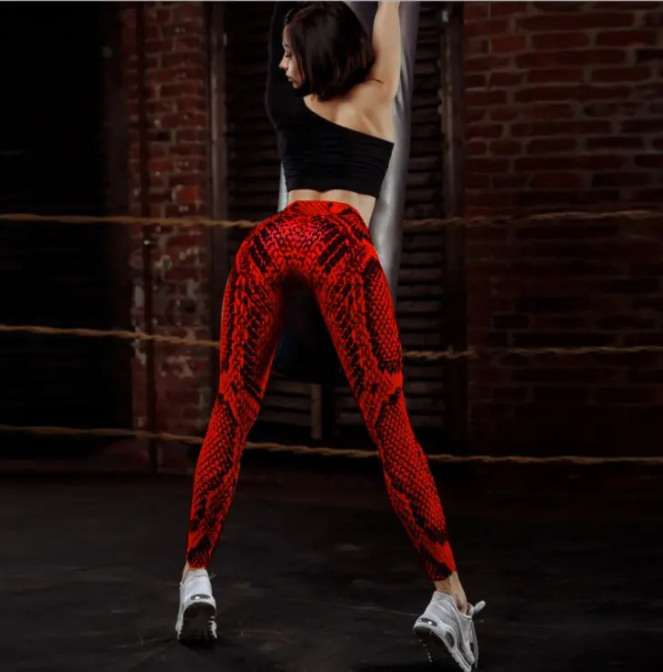 Snake Printed High-Waist Push Up Leggings for Women Snake Printed High-Waist Push Up Leggings for Women