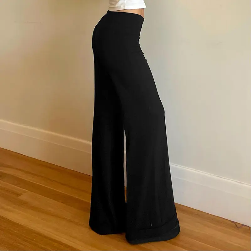 High-Waist Button Loose Trousers for Women with Patch High-Waist Button Loose Trousers for Women with Patch