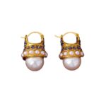 Vintage Zircon Crown Pearl Teardrop Earrings for Women