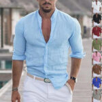 243c0f98-d840-49cb-aea7-6bcff1f0807b-1.jpg Comfortable Cotton Men’s Long Sleeve Button Shirt - Solid Colors