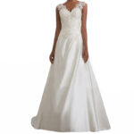2463824040064.jpg One-shoulder V-neck fishtail lace trailing wedding dress