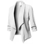 Slim Fit Long Sleeve Crinkled Solid Color Versatile Small Blazer