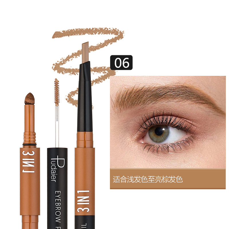 Waterproof Double-Ended Eyebrow Pencil with Triangle Tips