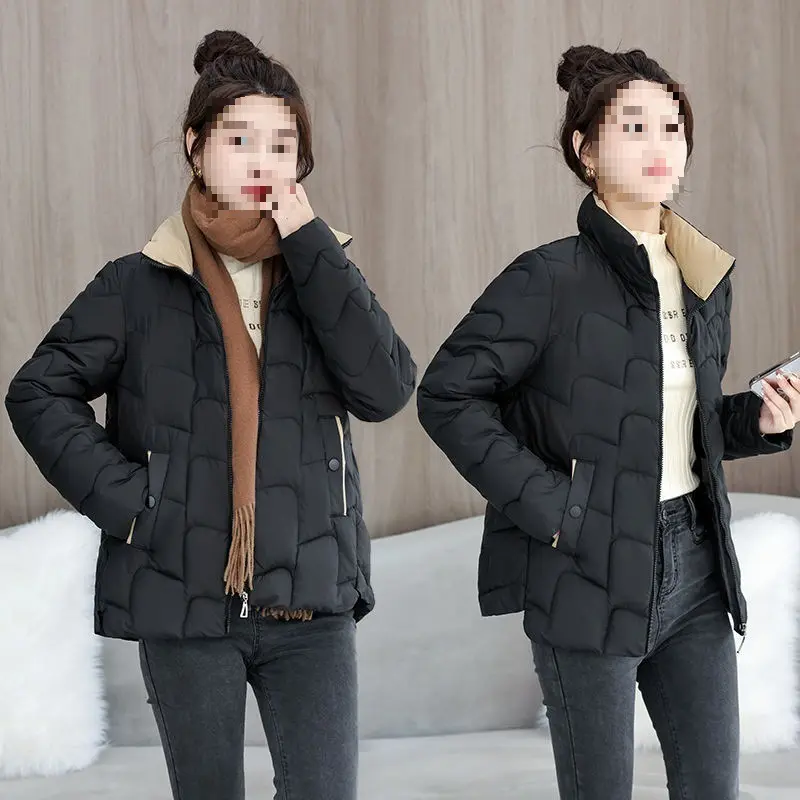 Thickened Cotton-Padded Coat for Moms, A-Line Korean Style Thickened Cotton-Padded Coat for Moms, A-Line Korean Style