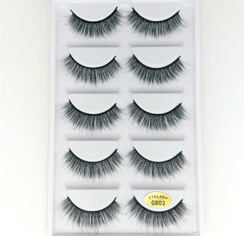 3 D Mink Hair False Eyelashes for Fuller Thick Section Look (5 Pairs) 3 D Mink Hair False Eyelashes for Fuller Thick Section Look (5 Pairs)