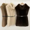 Commuter-Ready Belted Faux Fur Sleeveless Turtleneck Top Commuter-Ready Belted Faux Fur Sleeveless Turtleneck Top