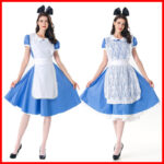 Women’s Maid Costume Uniform for Adult Stage, Polyester