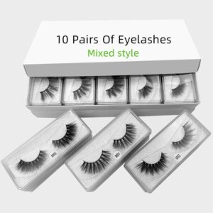 Elongated Silver Mink-Look 3 D False Eyelashes with Soft Stem