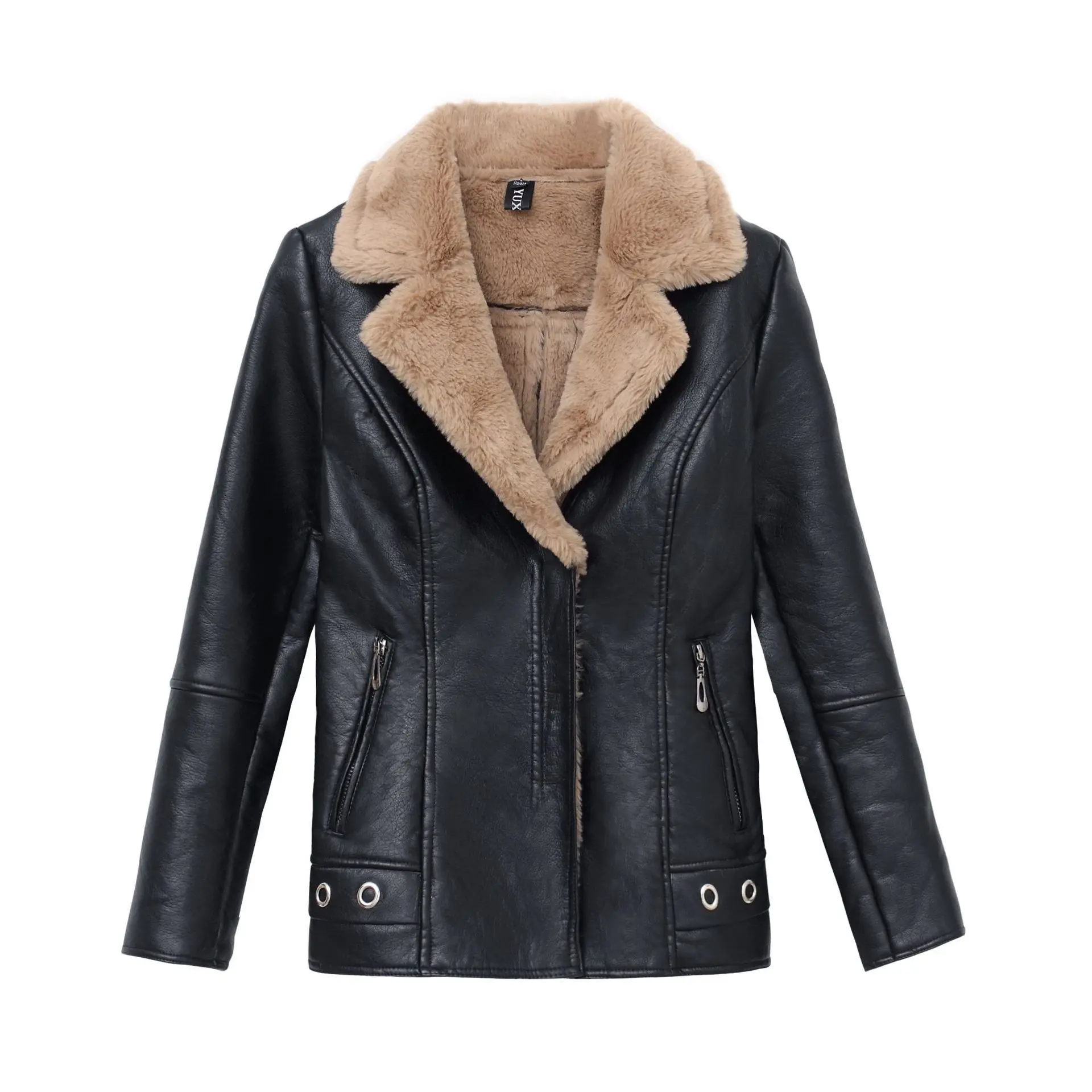 Short Fur Plus Velvet Warm Leather Jacket Short Fur Plus Velvet Warm Leather Jacket