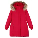 Warm Women’s Mid-Length Padded Coat with Detachable Hood and Fur Collar