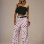 Casual Polka Dot Mid-rise Non-stretch Jeans