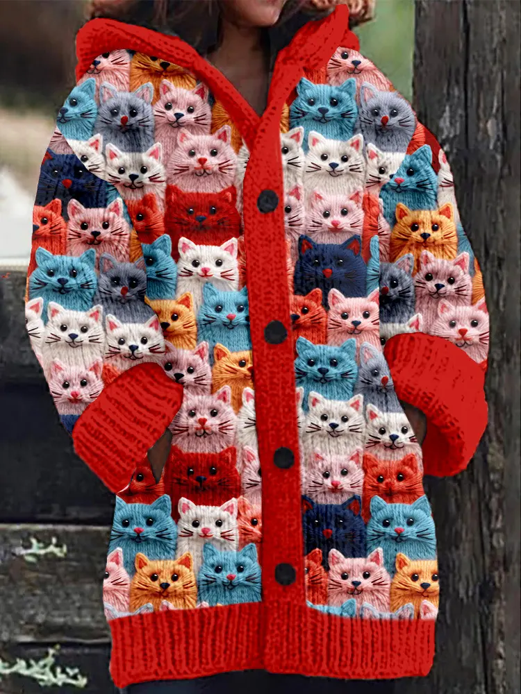 Womens 3 D Christmas Print Cape Jacket with Regular Fit Womens 3 D Christmas Print Cape Jacket with Regular Fit