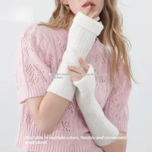 Warm Windproof Wool-Blend Fingerless Thermal Gloves