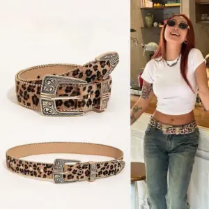 Womens Leopard-Print Versatile Sassy Waist Belt