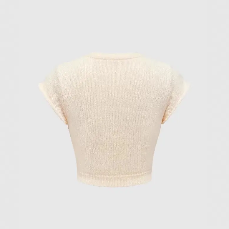 Cherry Knitted Sweater Crew Neck, Loose-fit Top Cherry Knitted Sweater Crew Neck, Loose-fit Top